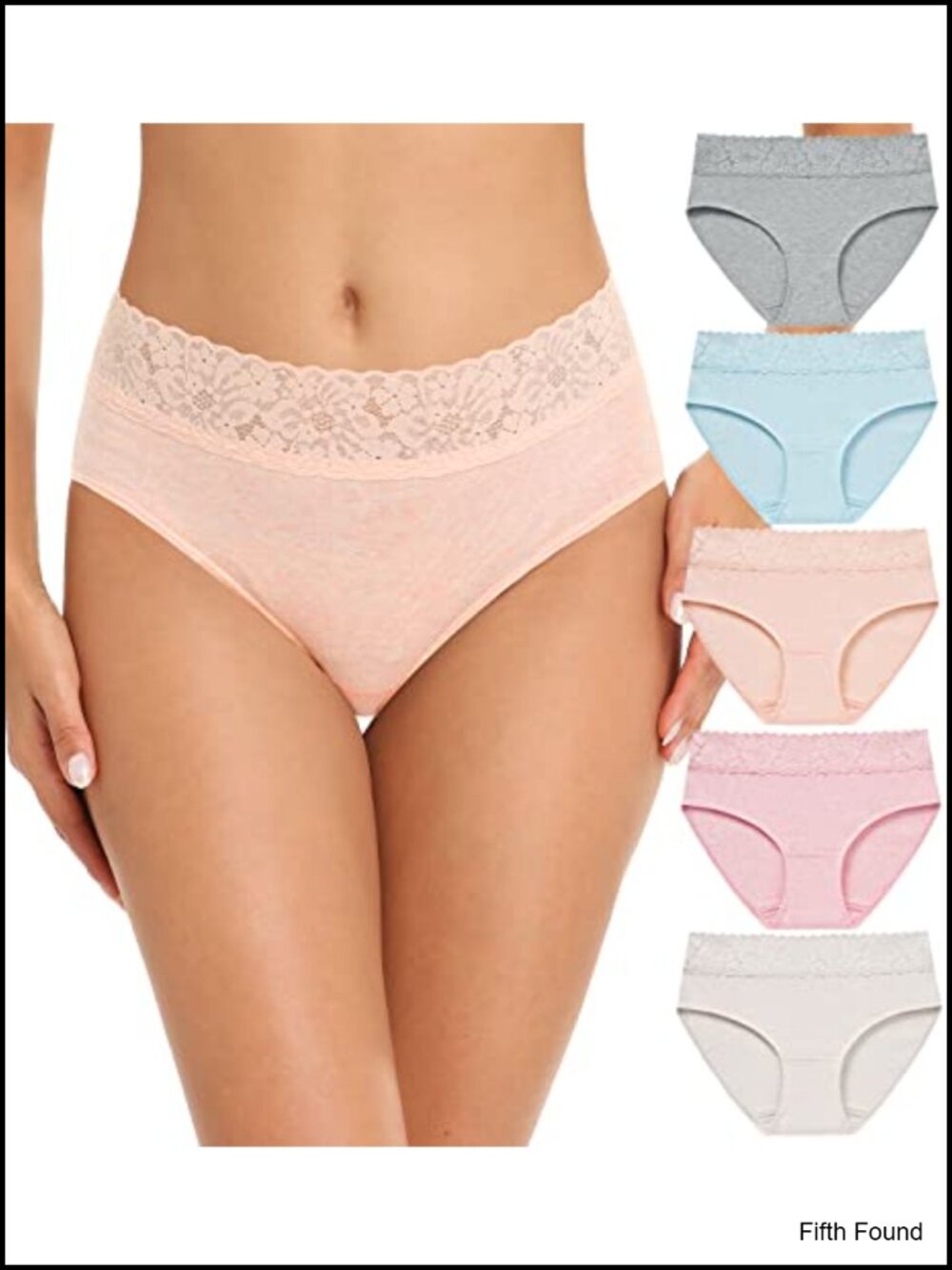 Cotton Lace Bikini Panties 5 Pack No Muffin Top